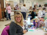 Kristin & Leslie, with Janice, Barbara & Cindy in background